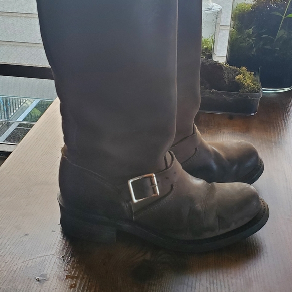Frye buckle moto boots, brown, size 8.5 - Picture 2 of 14